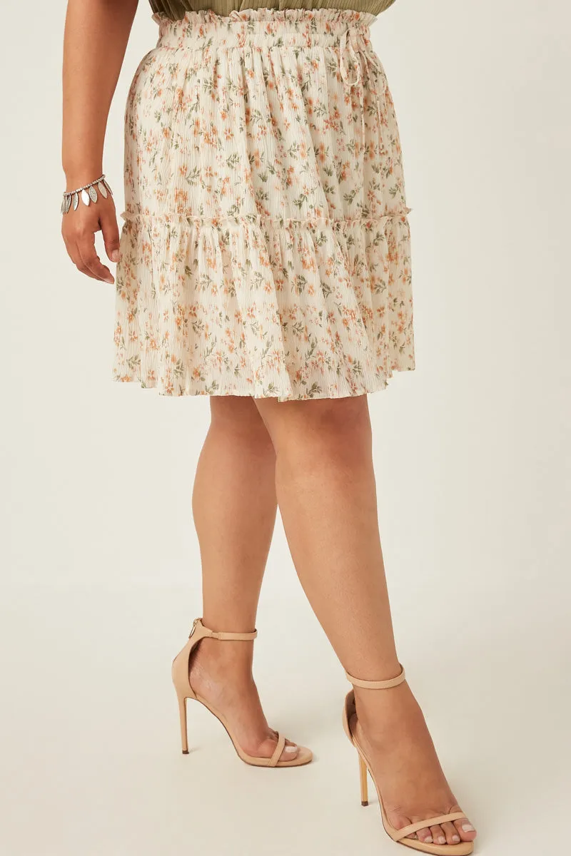 Womens Crinkle Textured Elastic Waist Tiered Skirt sold by Hayden product image thumbnail 2