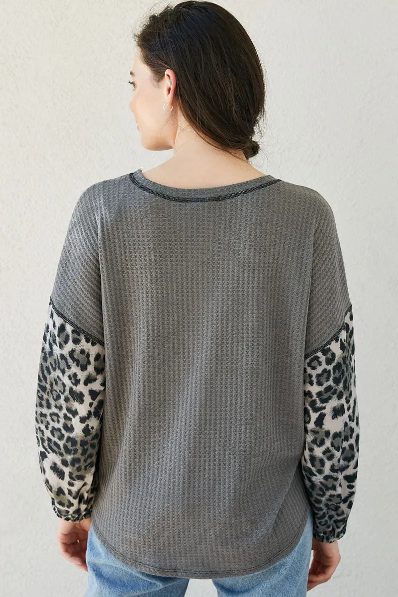 Womens Contrast Sleeve Tie Front Top sold by Hayden product image thumbnail 3