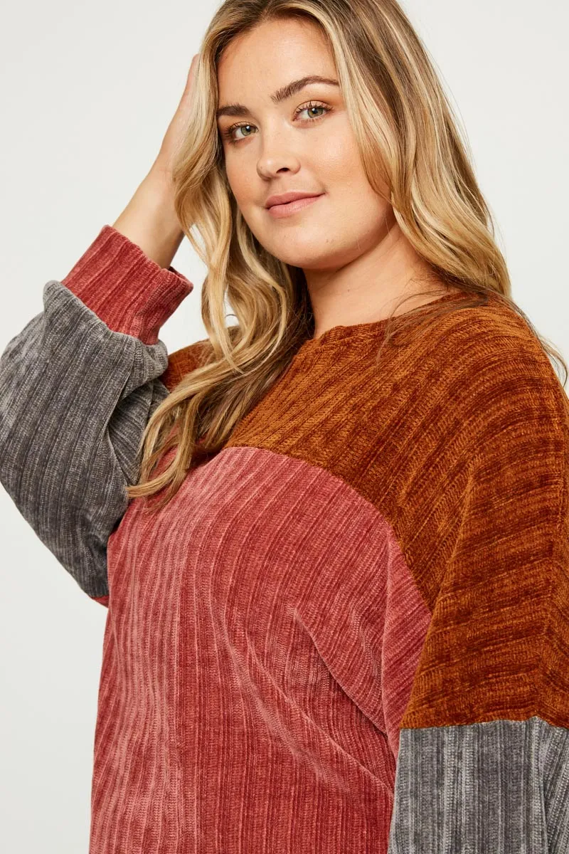 Womens Ribbed Colorblock Pullover knit top sold by Hayden product image thumbnail 5