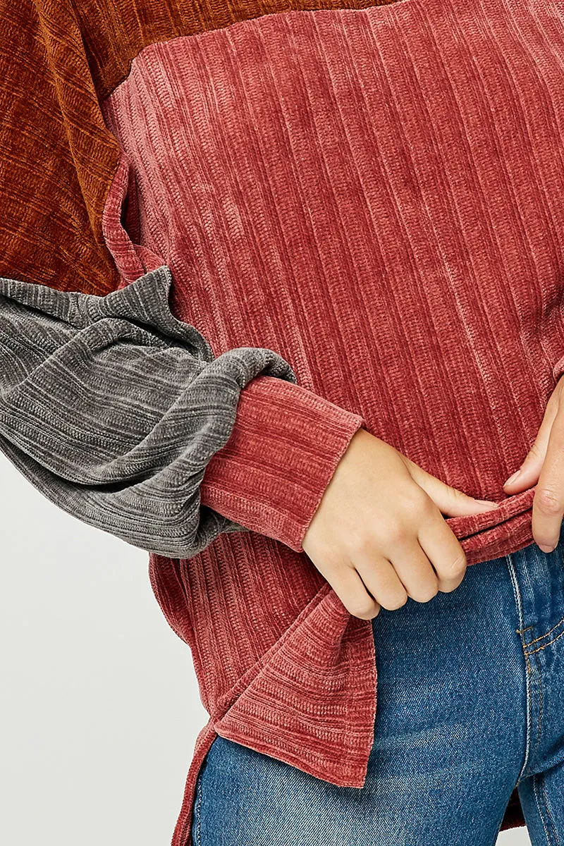 Womens Ribbed Colorblock Pullover knit top sold by Hayden product image thumbnail 4