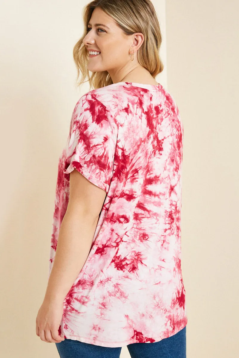 Womens Plunging Criss-Cross Tie Dye Tee sold by Hayden product image thumbnail 5