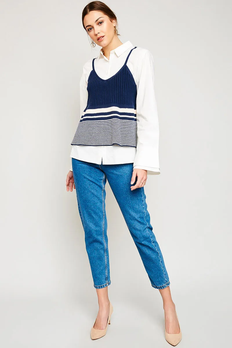 Womens Multi-Striped Sweater Tank Top sold by Hayden product image thumbnail 3