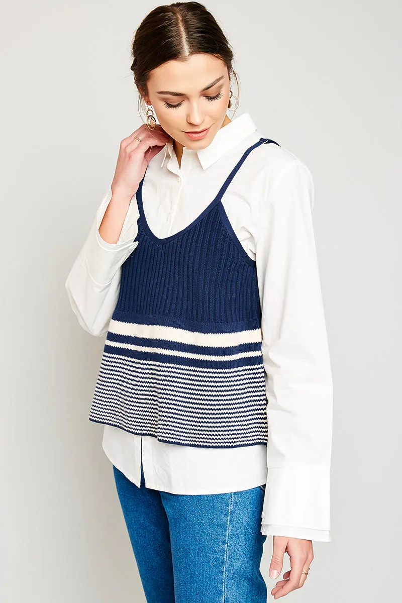 Womens Multi-Striped Sweater Tank Top sold by Hayden product image thumbnail 4