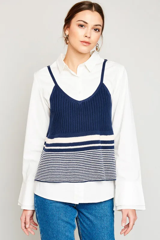 Womens Multi-Striped Sweater Tank Top sold by Hayden