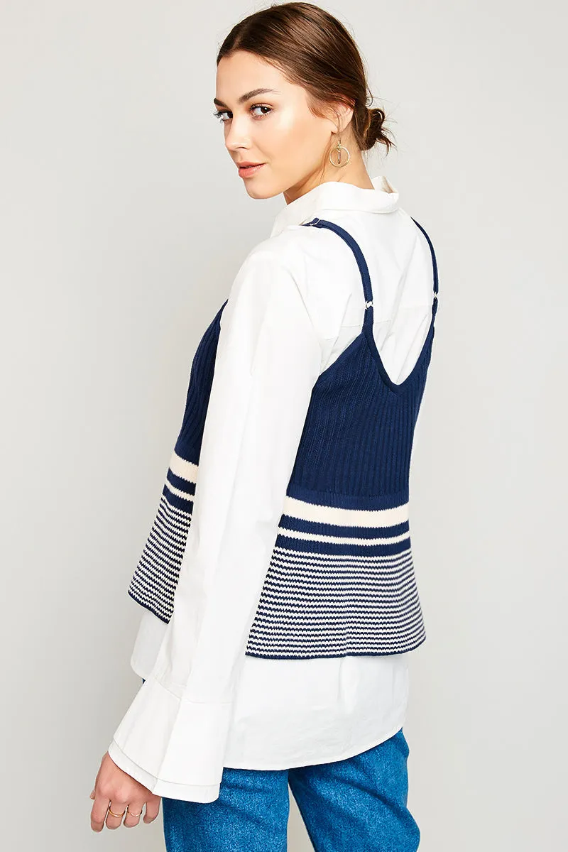 Womens Multi-Striped Sweater Tank Top sold by Hayden product image thumbnail 2