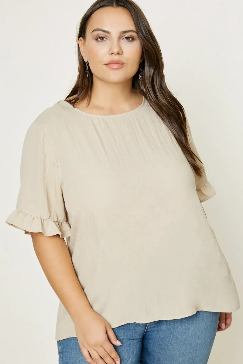 Womens Ruffle Button-Down Top sold by Hayden product image thumbnail 2