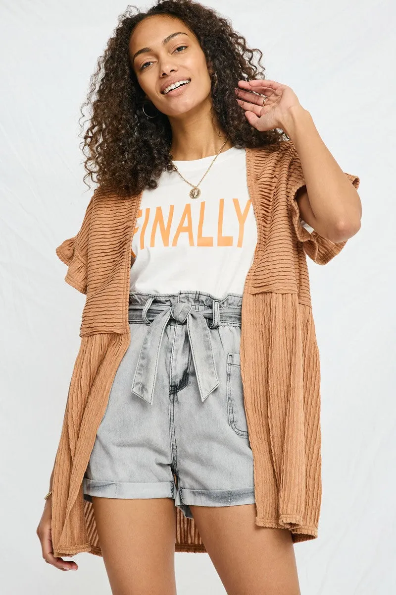 Womens Twisted Pleat Ruffle Sleeve Kimono sold by Hayden product image thumbnail 3