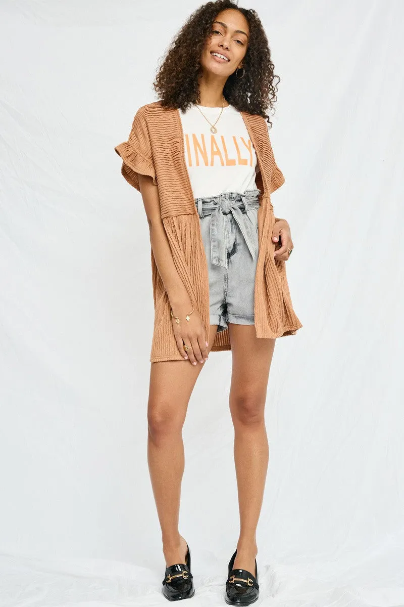 Womens Twisted Pleat Ruffle Sleeve Kimono sold by Hayden