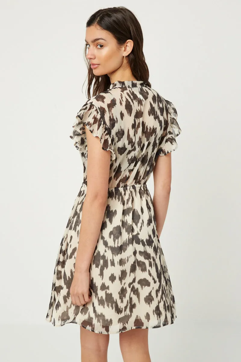 Womens Printed Ruffle Sleeve Mini Dress sold by Hayden product image thumbnail 5