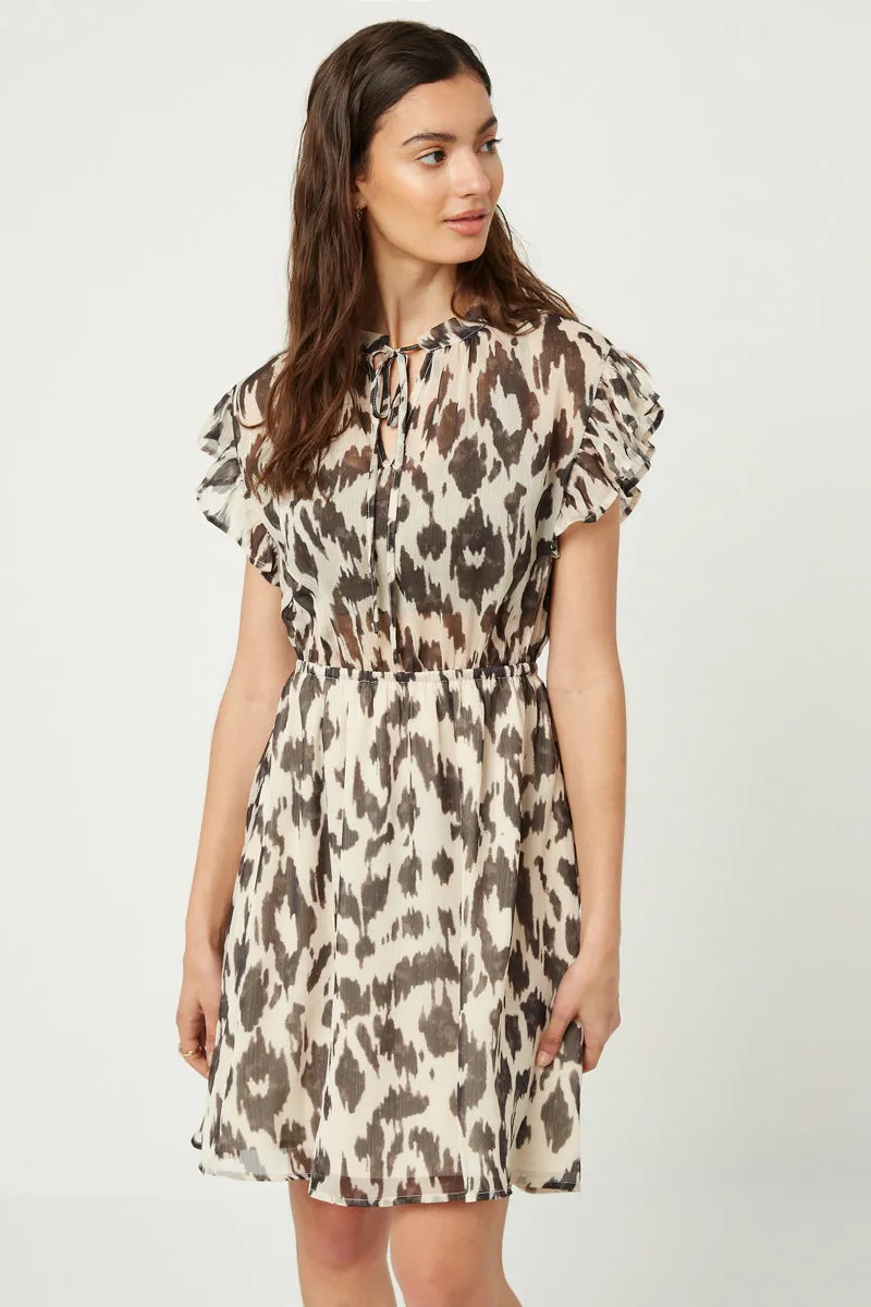 Womens Printed Ruffle Sleeve Mini Dress sold by Hayden