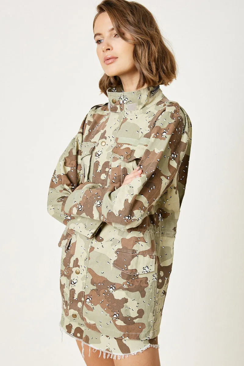Womens Camo Cargo Zip Up Jacket sold by Hayden product image thumbnail 3