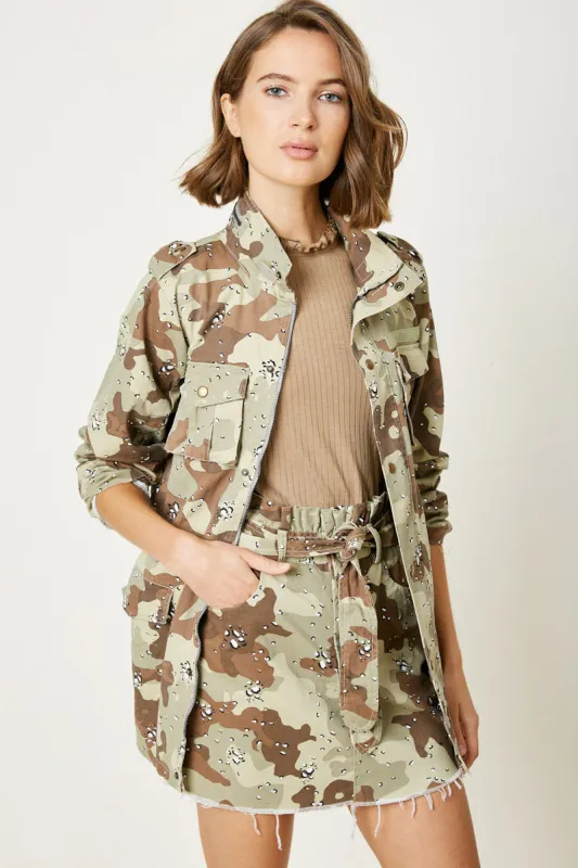 Womens Camo Cargo Zip Up Jacket sold by Hayden