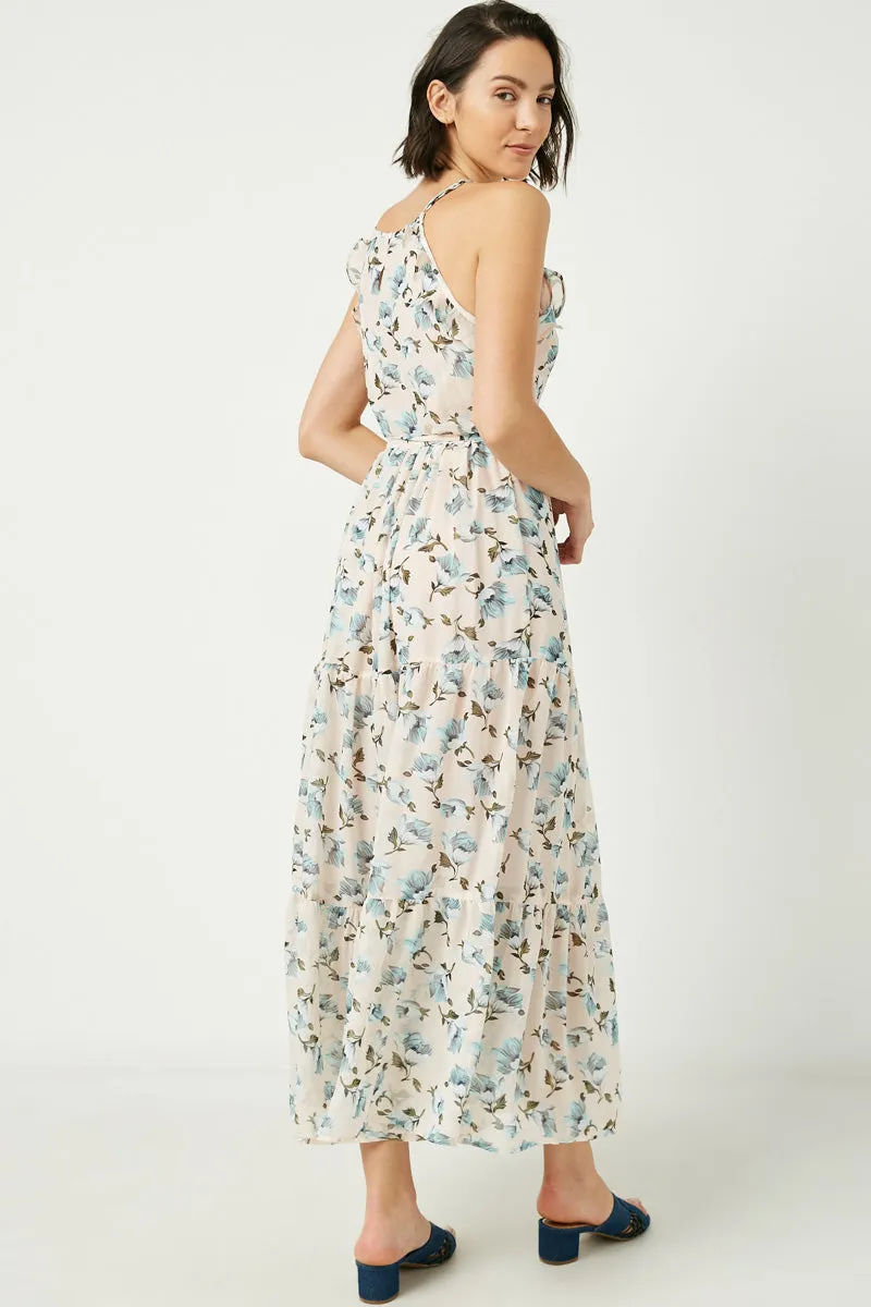 Womens Romantic Floral Sleeveless Ruffle Detail Maxi Dress sold by Hayden product image thumbnail 3