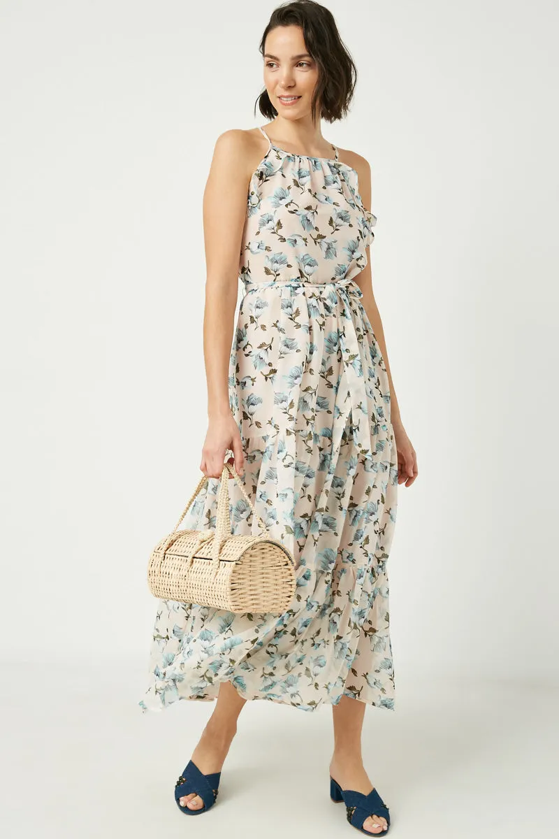 Womens Romantic Floral Sleeveless Ruffle Detail Maxi Dress sold by Hayden product image thumbnail 4