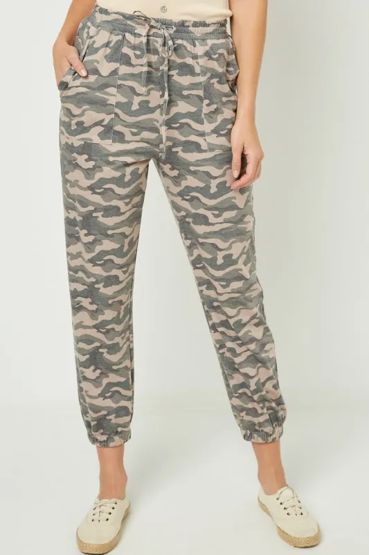 Womens Washed Camo Print Side Pocket Joggers sold by Hayden