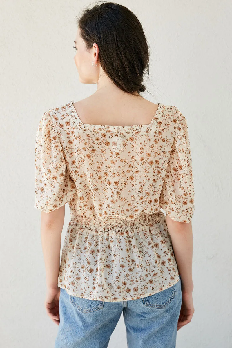 Womens Floral Puff Sleeve Top sold by Hayden product image thumbnail 5