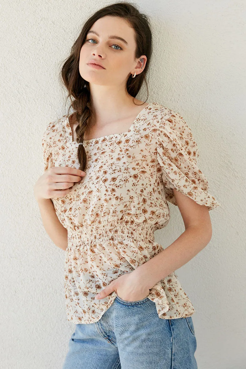 Womens Floral Puff Sleeve Top sold by Hayden product image thumbnail 3