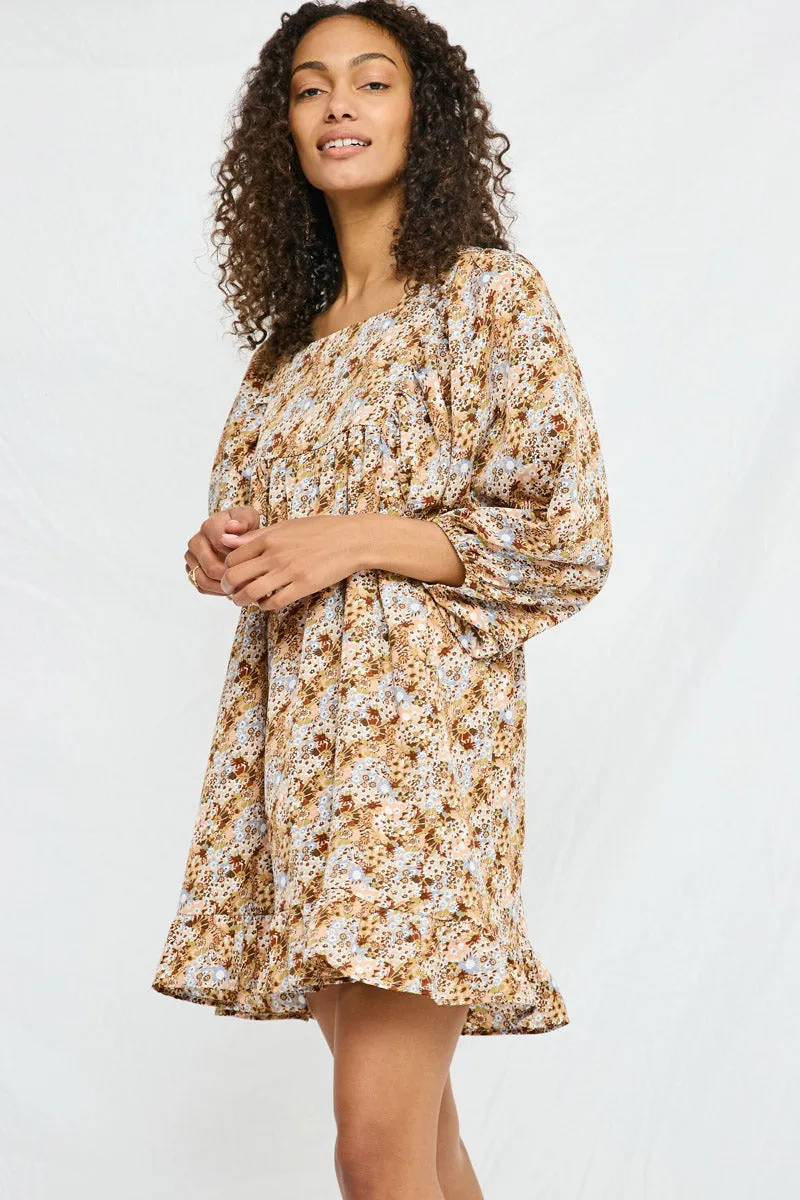 Womens Square Neck 3/4 Sleeve Printed Dress sold by Hayden product image thumbnail 4