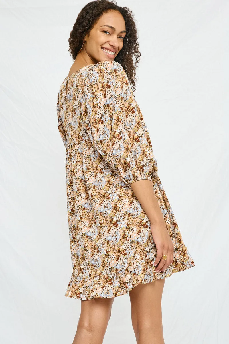 Womens Square Neck 3/4 Sleeve Printed Dress sold by Hayden product image thumbnail 5
