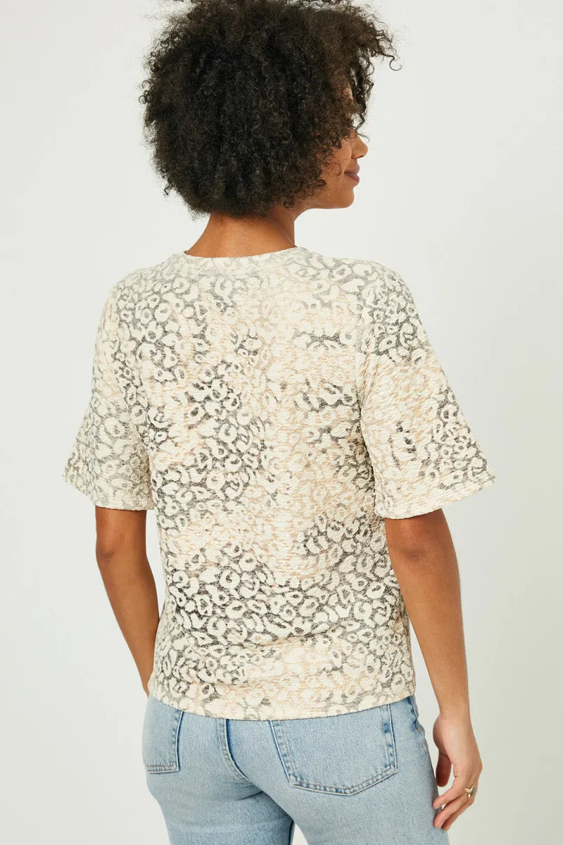 Womens Textured Lurex Leopard Print Tee sold by Hayden product image thumbnail 3