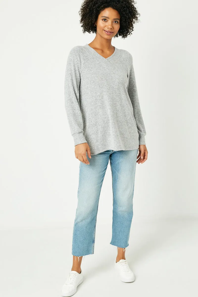 Womens Brushed Knit Long sleeve V-Neck Top sold by Hayden product image thumbnail 2
