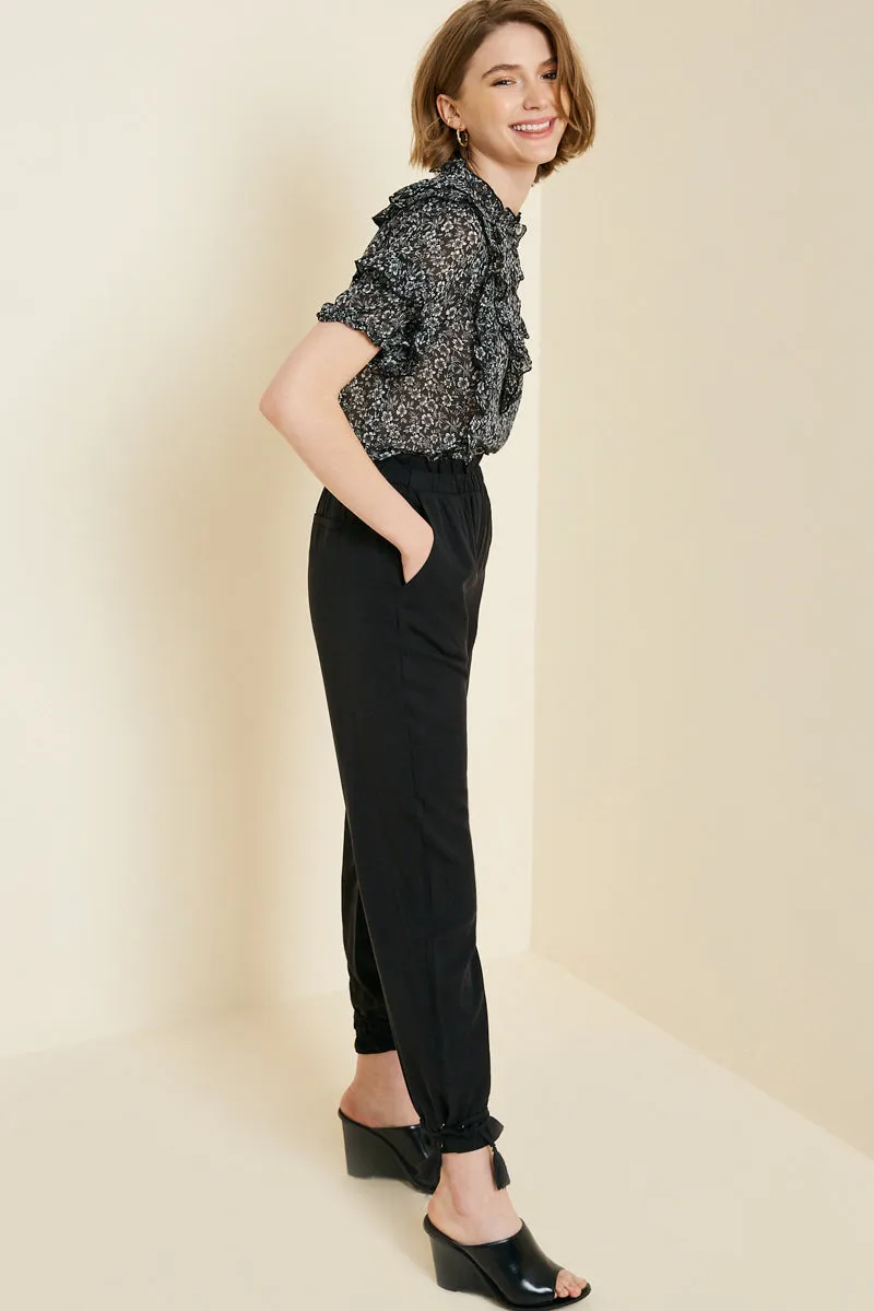 Womens Floral Ruffle High Collar Top sold by Hayden product image thumbnail 4