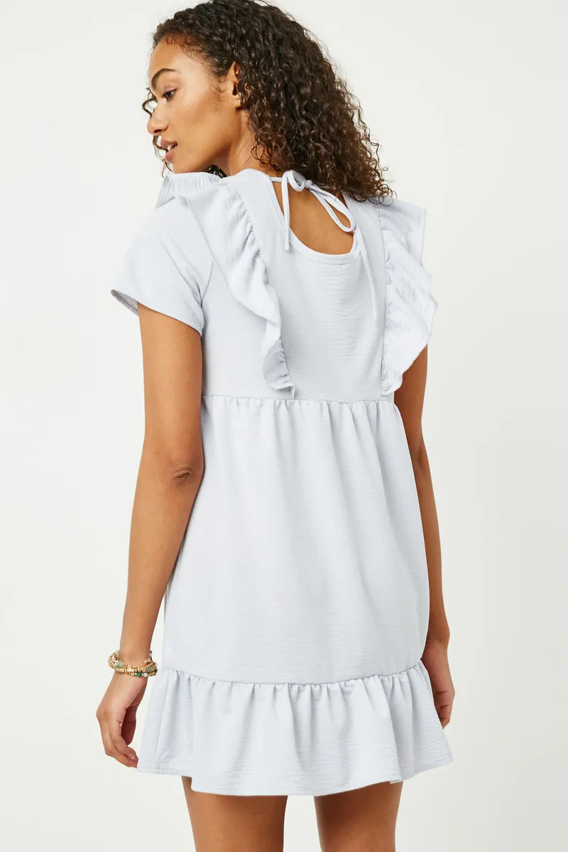 Womens Tie Neck Ruffled Textured Knit Dress sold by Hayden product image thumbnail 4