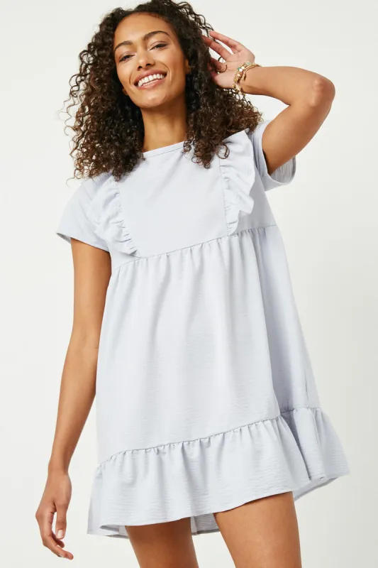 Womens Tie Neck Ruffled Textured Knit Dress sold by Hayden