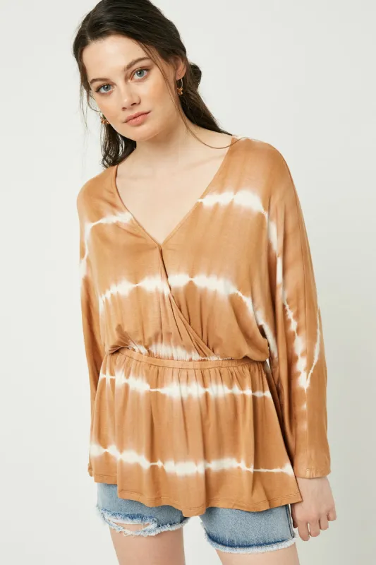 Womens Surplice Tie Dye Dolman Top sold by Hayden