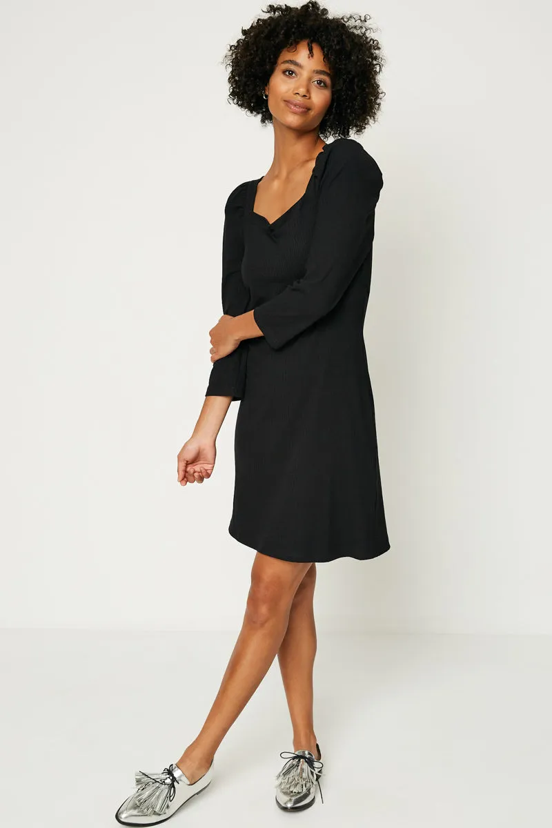 Womens Puff Sleeve Square Neck Knit Dress sold by Hayden product image thumbnail 5