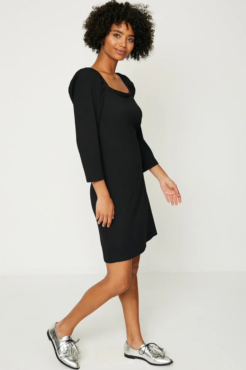 Womens Puff Sleeve Square Neck Knit Dress sold by Hayden product image thumbnail 4