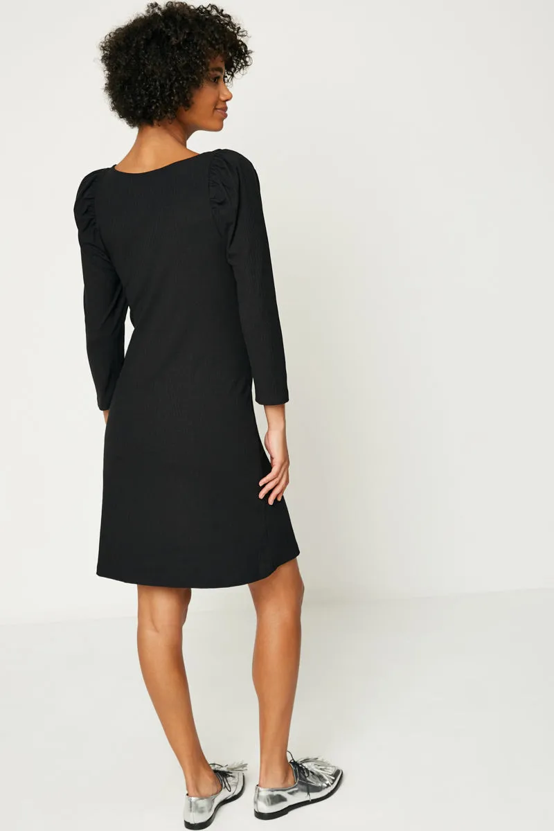 Womens Puff Sleeve Square Neck Knit Dress sold by Hayden product image thumbnail 3