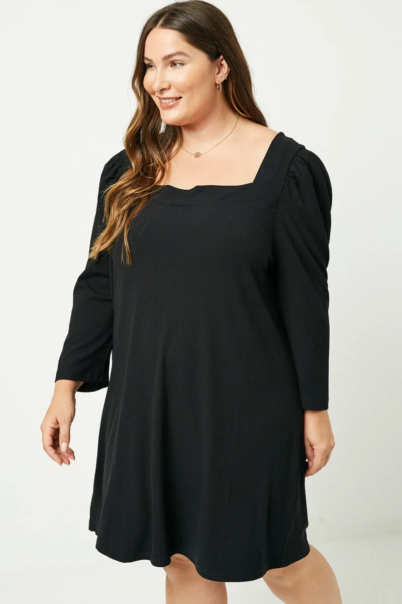 Womens Puff Sleeve Square Neck Knit Dress sold by Hayden product image thumbnail 2