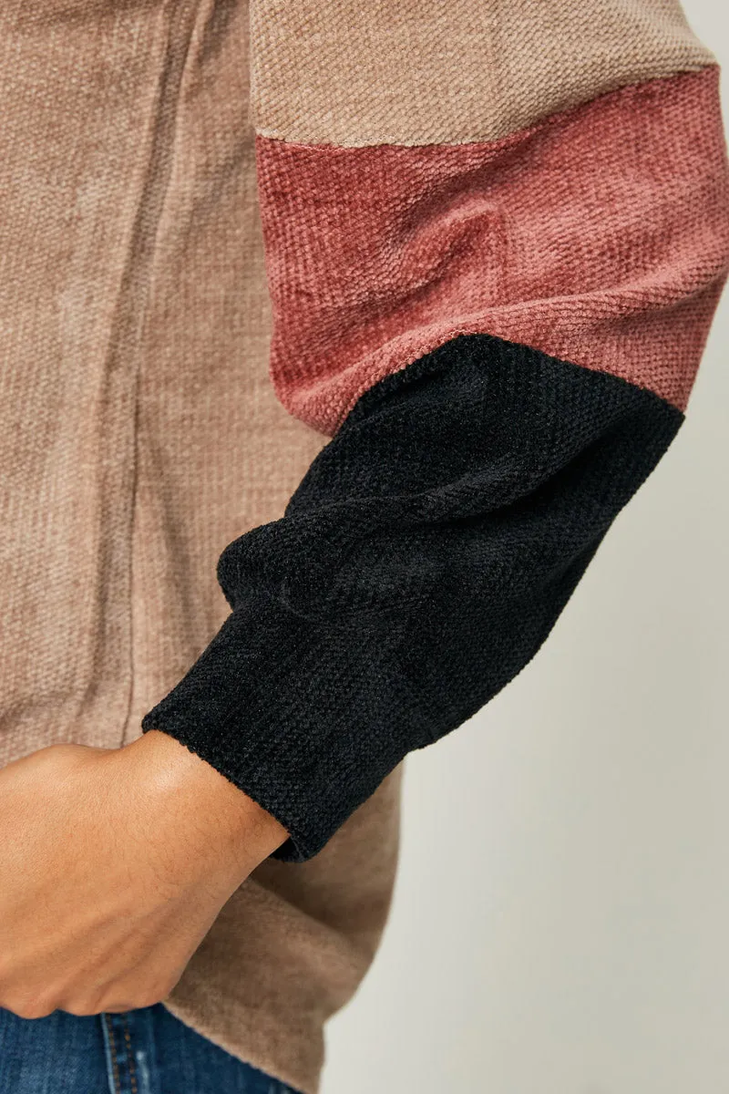 Womens Chunky Knit Color Block Top sold by Hayden product image thumbnail 5