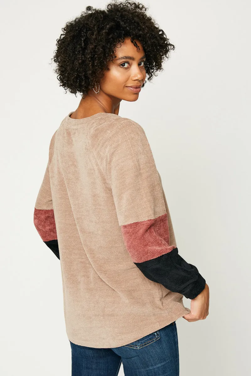 Womens Chunky Knit Color Block Top sold by Hayden product image thumbnail 3