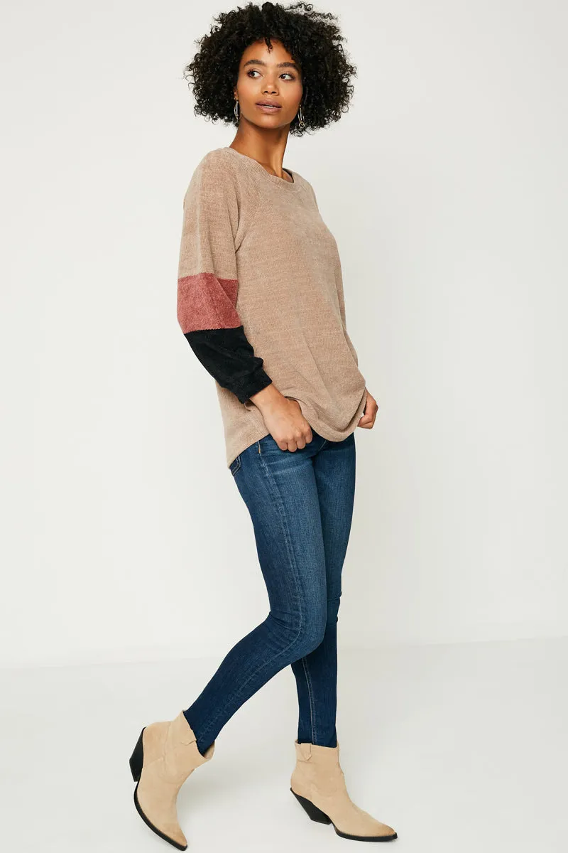 Womens Chunky Knit Color Block Top sold by Hayden product image thumbnail 4