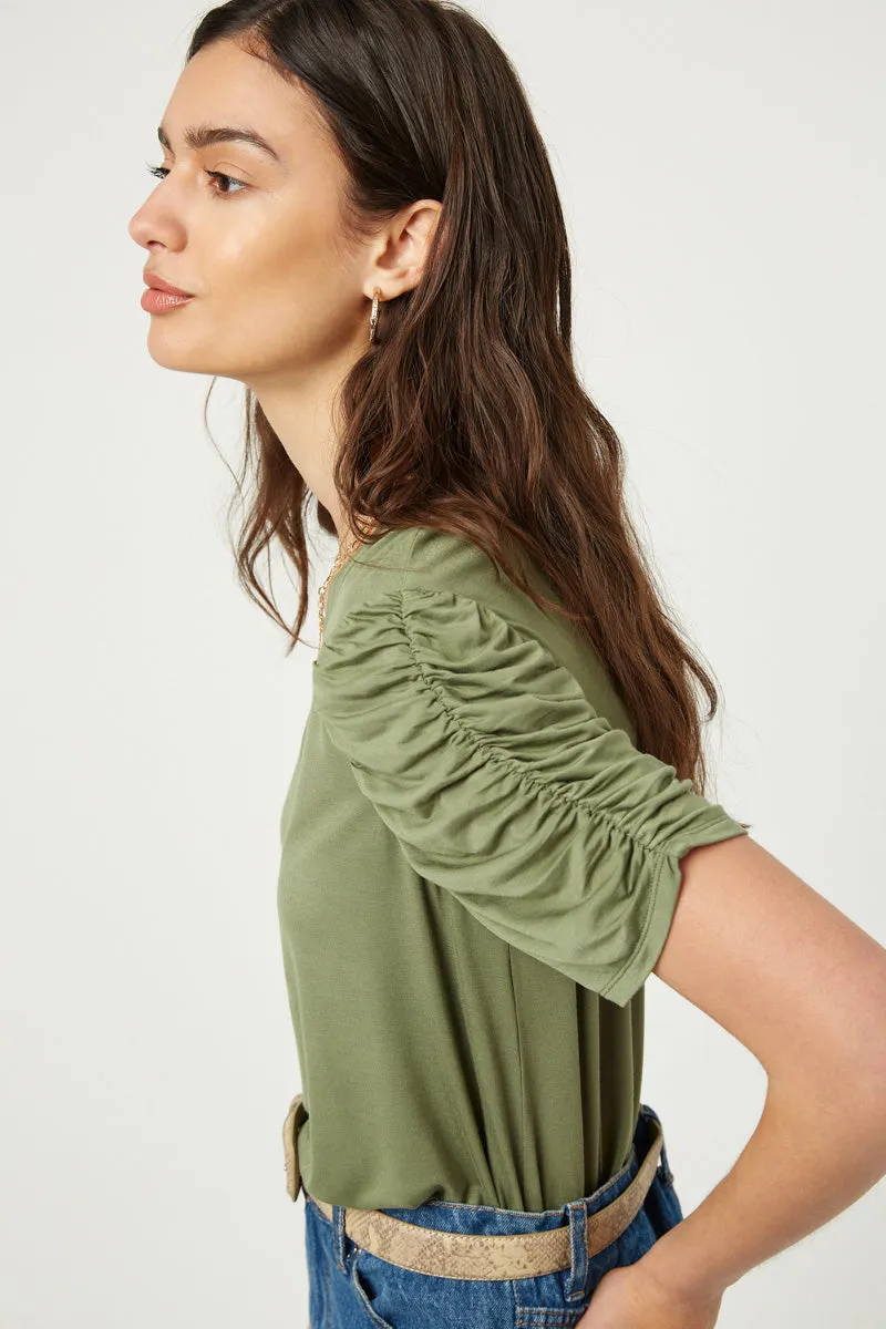 Womens Knit Cinched Sleeve Tee sold by Hayden product image thumbnail 4