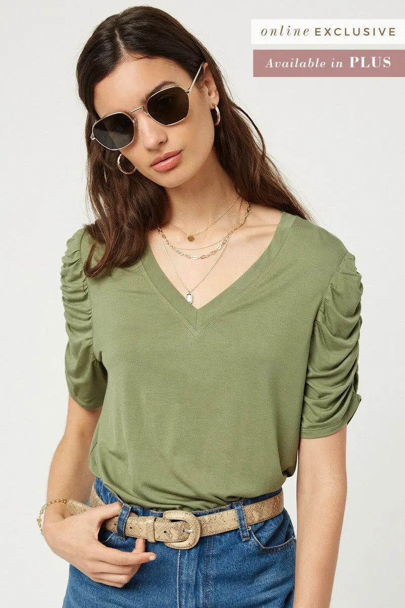 Womens Knit Cinched Sleeve Tee sold by Hayden product image thumbnail 2