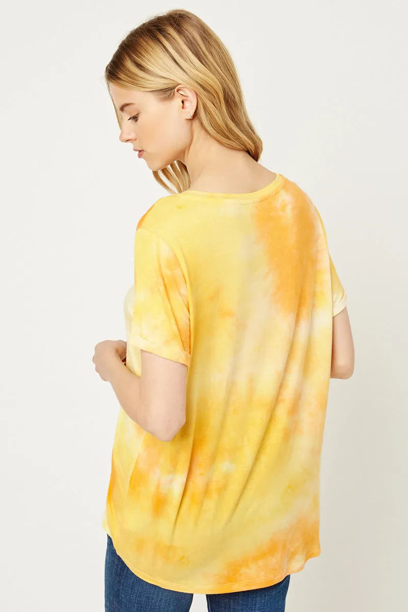 Womens V-Neck Criss-Cross Tie Dye Tee sold by Hayden product image thumbnail 2