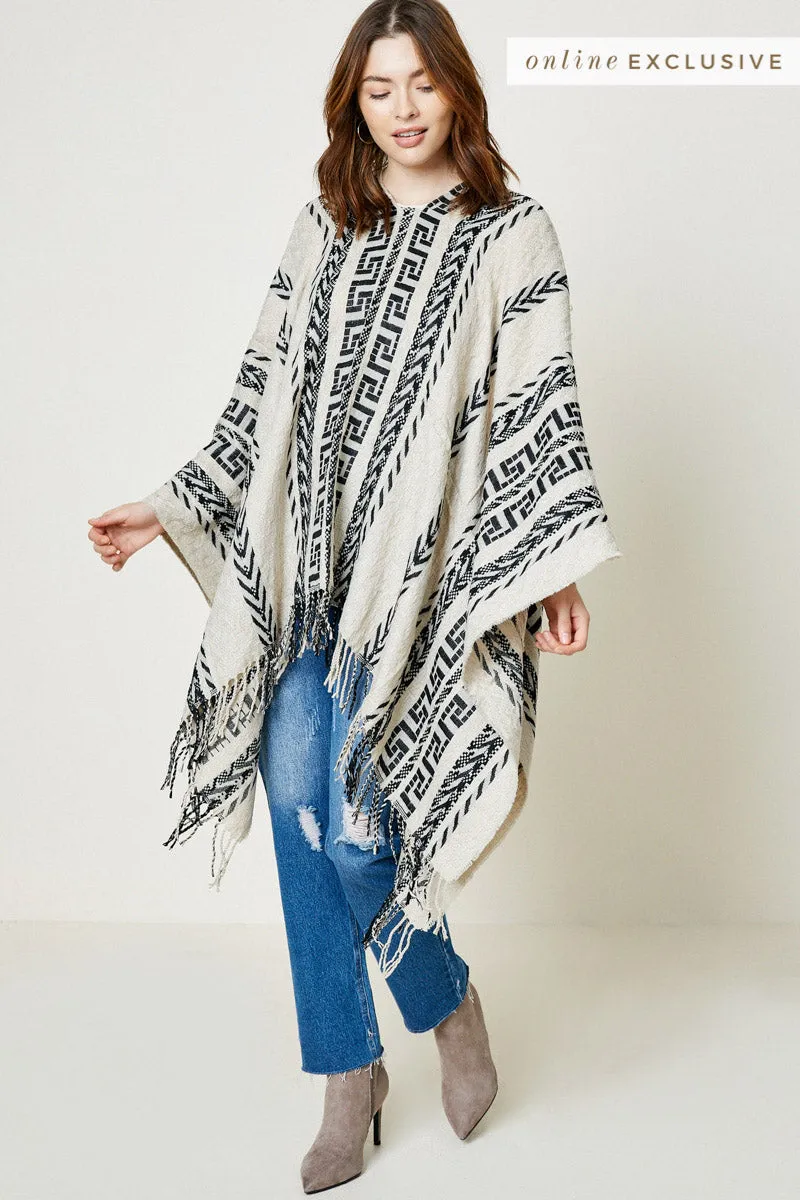 Womens Embroidered Patterned Sweater Poncho sold by Hayden product image thumbnail 5