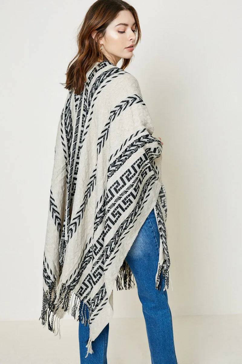 Womens Embroidered Patterned Sweater Poncho sold by Hayden product image thumbnail 2