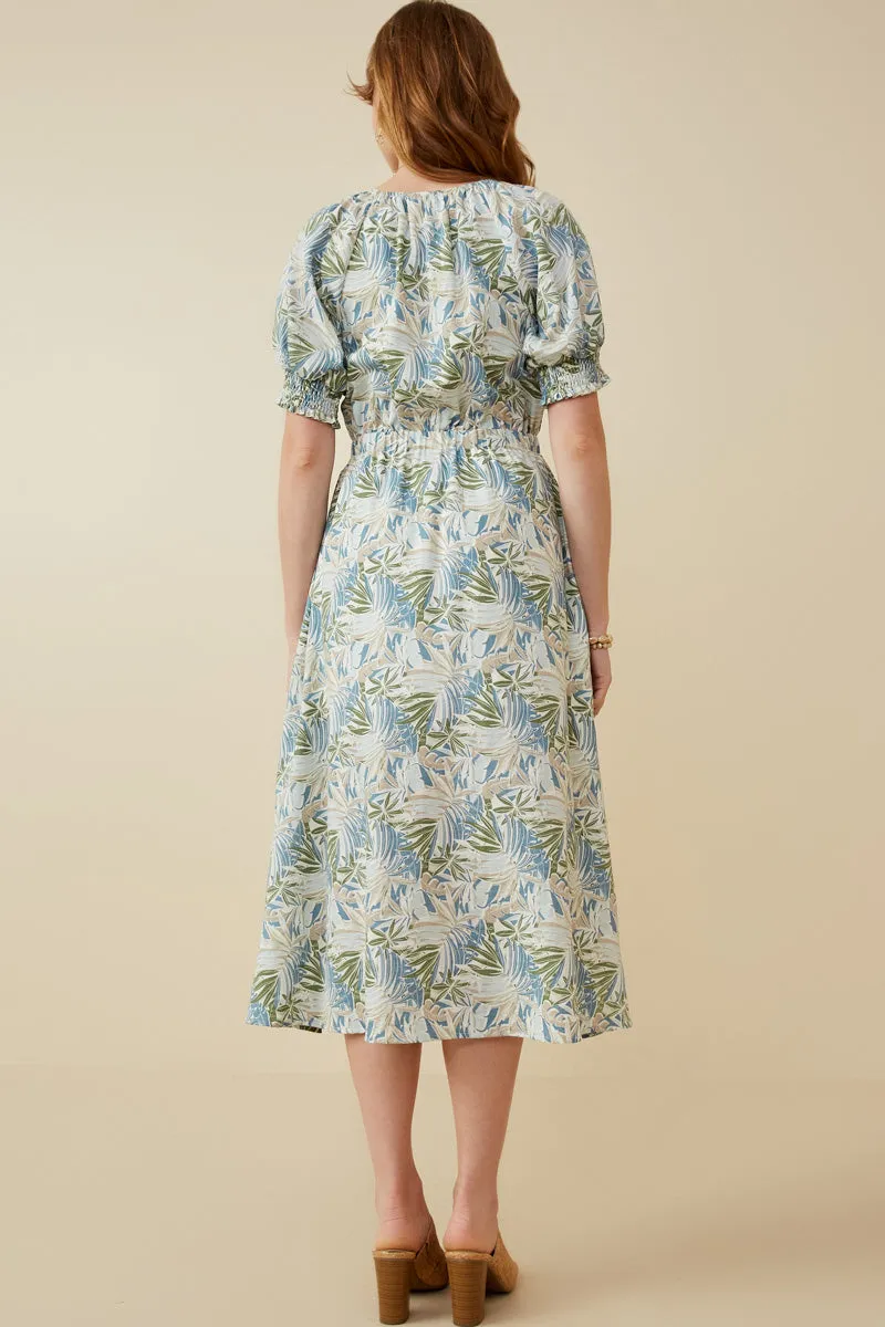 Womens Botanical Print Smocked Detail Dress sold by Hayden product image thumbnail 5
