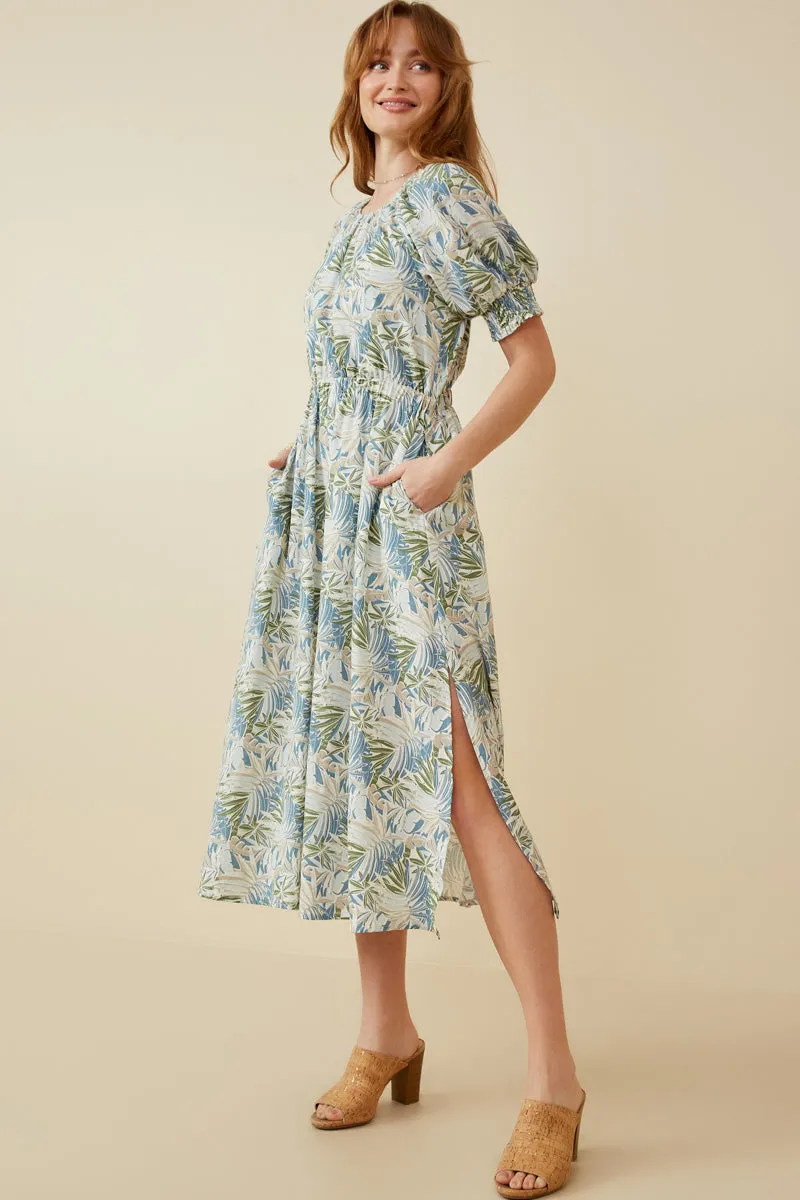 Womens Botanical Print Smocked Detail Dress sold by Hayden product image thumbnail 4