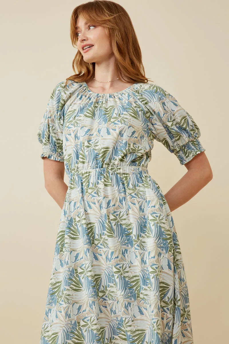 Womens Botanical Print Smocked Detail Dress sold by Hayden product image thumbnail 3