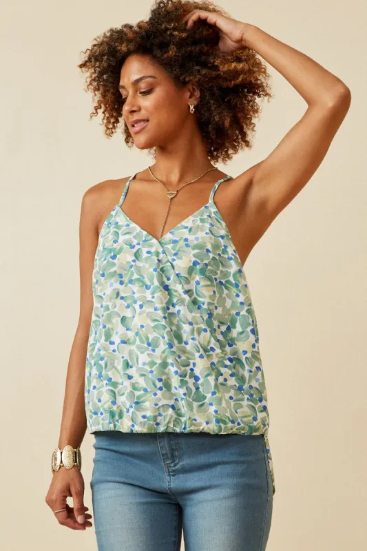 Womens Petal Print Surplice High Low Tank sold by Hayden