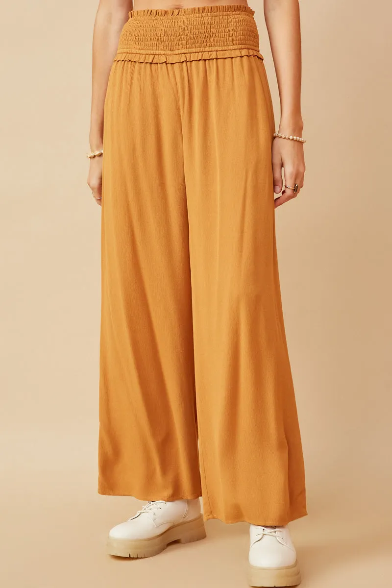 Womens Smocked Waist Wide Leg Pants sold by Hayden