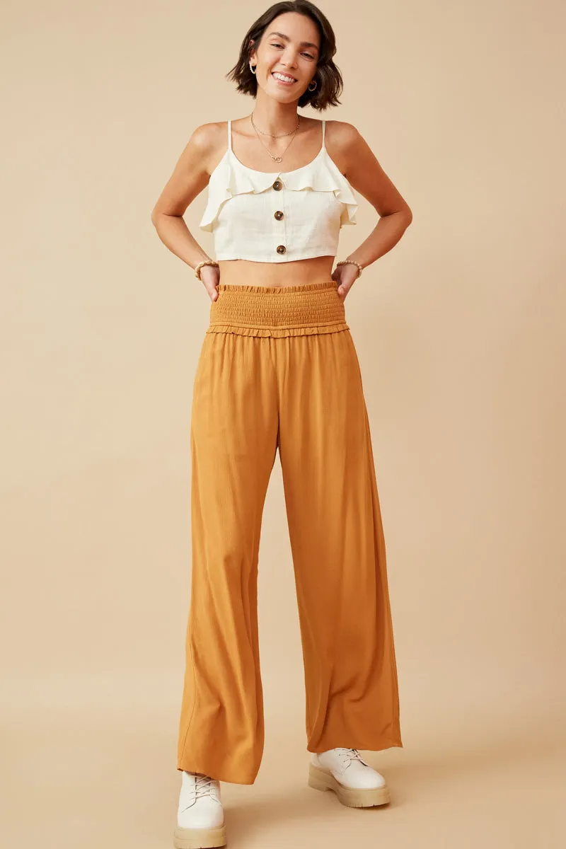 Womens Smocked Waist Wide Leg Pants sold by Hayden product image thumbnail 5