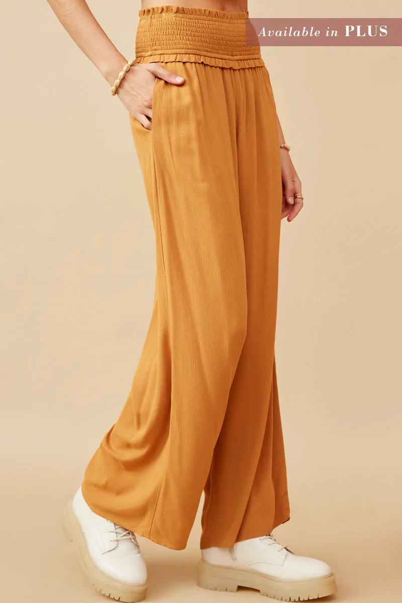 Womens Smocked Waist Wide Leg Pants sold by Hayden product image thumbnail 2