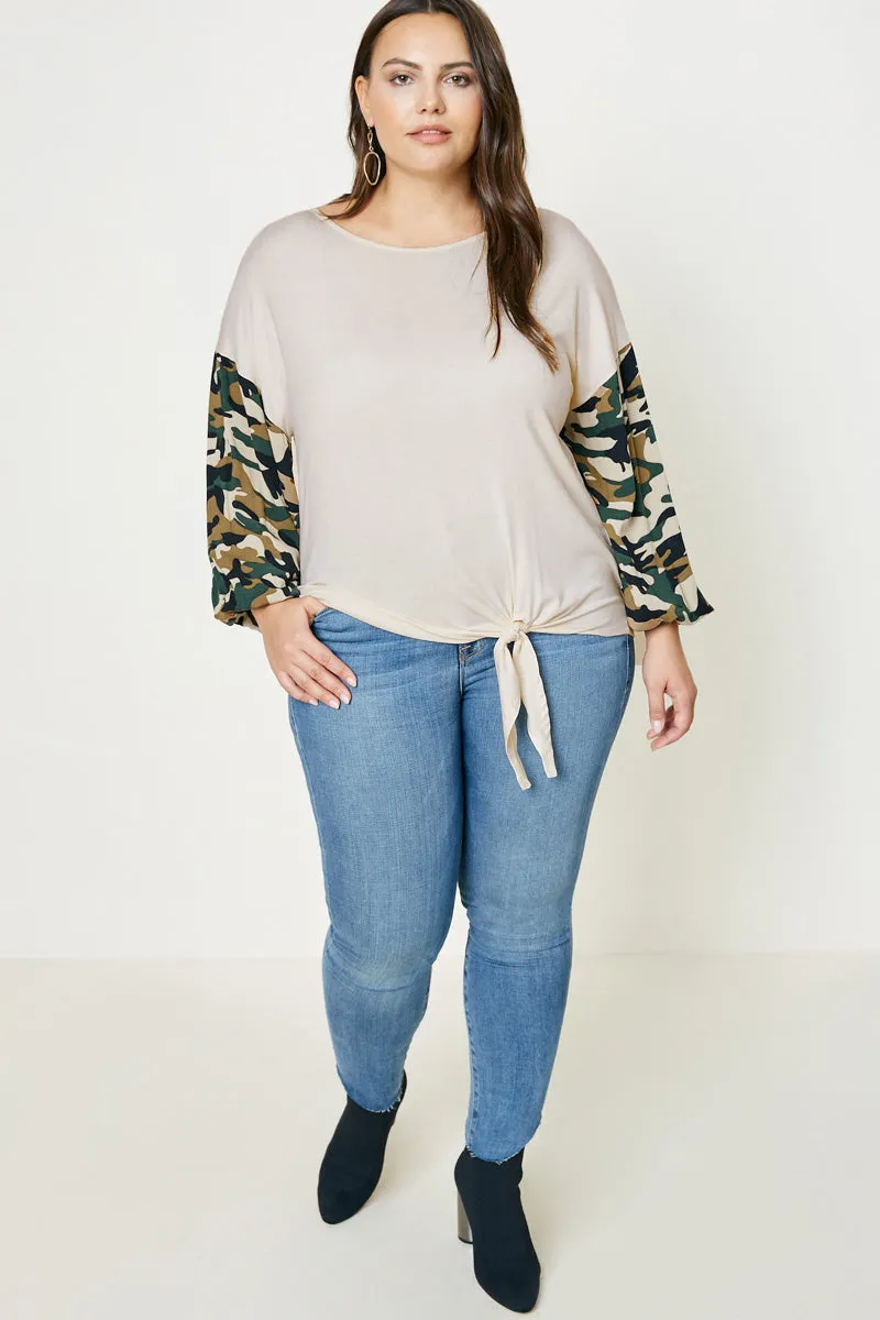 Womens Camo Sleeve Top sold by Hayden product image thumbnail 2