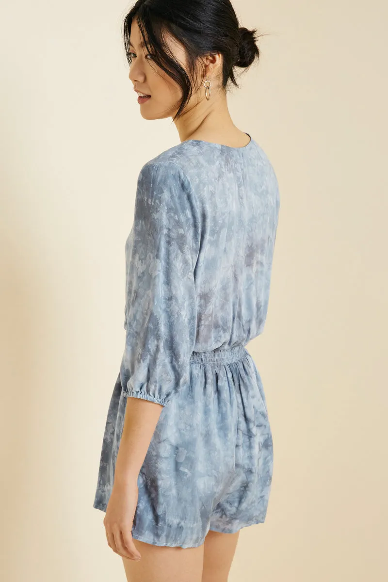 Womens Tie Dye Smock Waist Romper sold by Hayden product image thumbnail 2